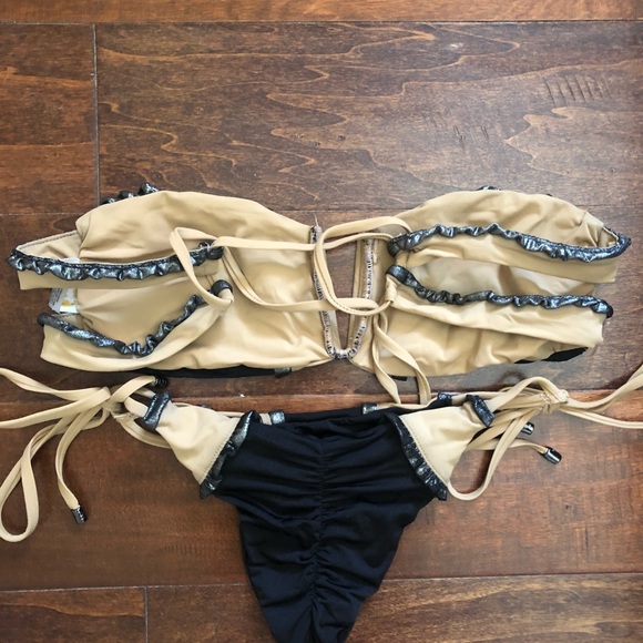 Beach bunny strapless swimsuit